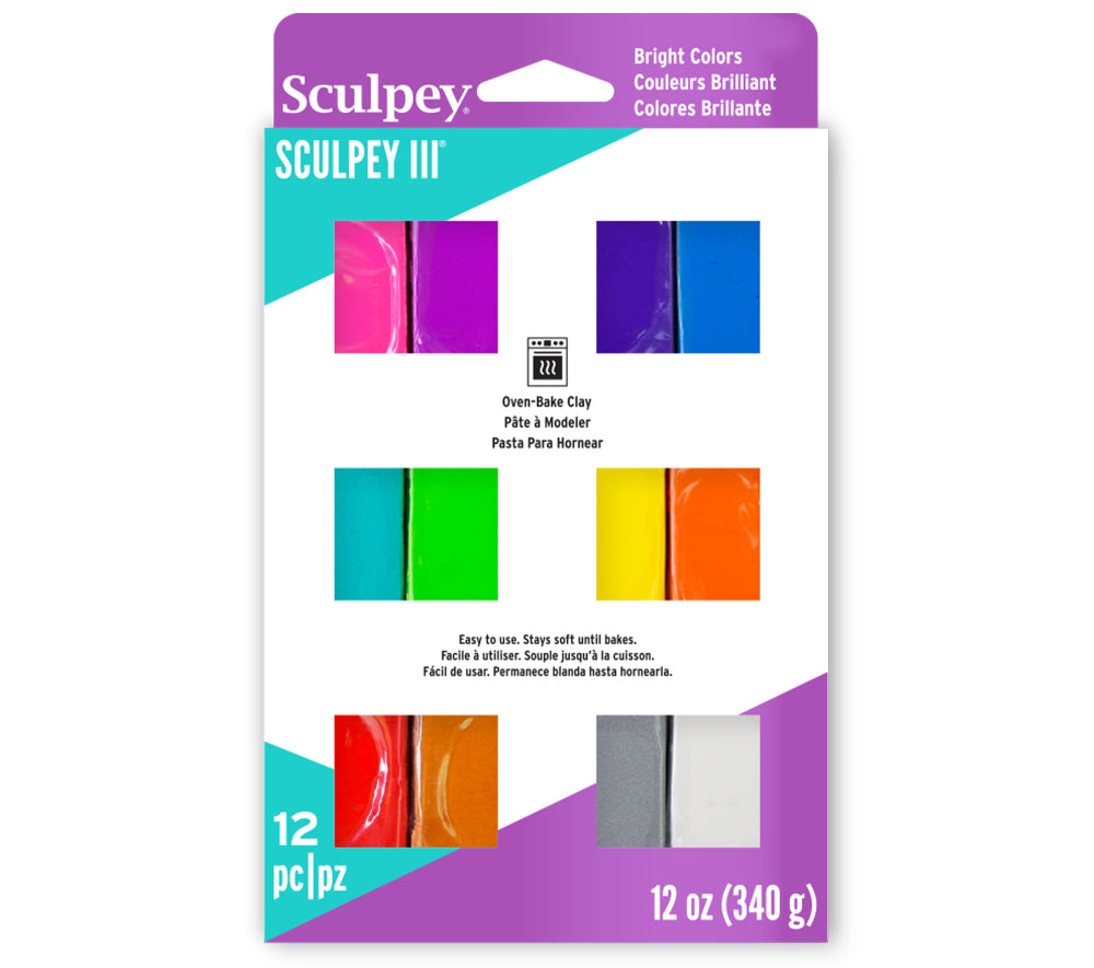 Sculpey III Oven-Bake Clay - 10 Pack - Brights, 2 oz - Fry's Food