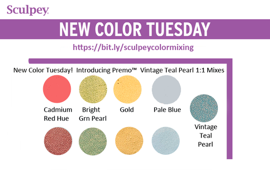 New Color Tuesday! Introducing Sculpey Premo™ Vintage Teal Pearl