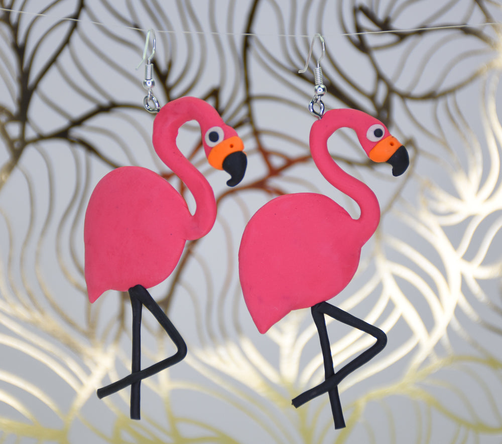 Sculpey Bake Shop® Bendy Tropical Flamingo Earrings