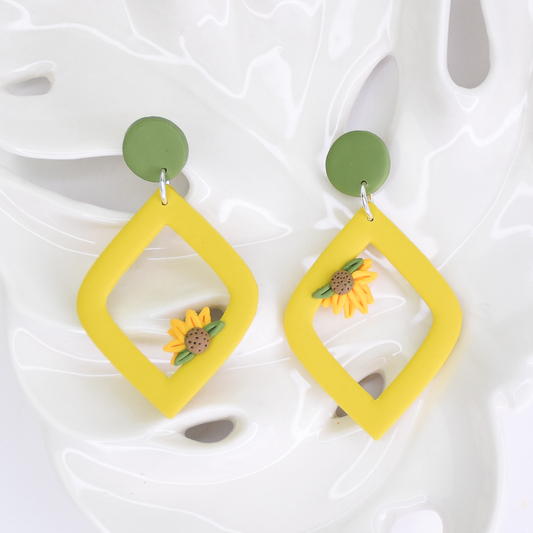 Sculpey Soufflé™ Floating Sunflower Earrings