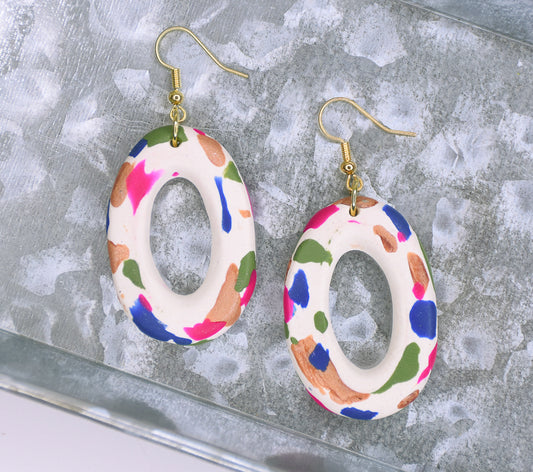 Sculpey Premo™ Terrazzo Oval Earrings