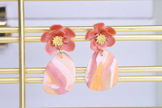 Sculpey Premo™ Faux Stone Rose Earrings