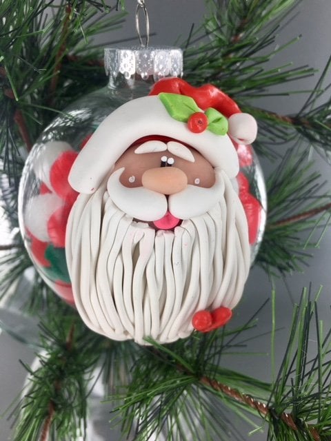 premo Sculpey Santa Glass Ornament