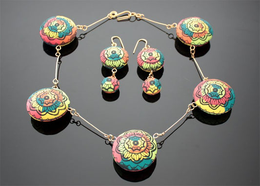 Sculpey Soufflé Silk Screened Statement Necklace