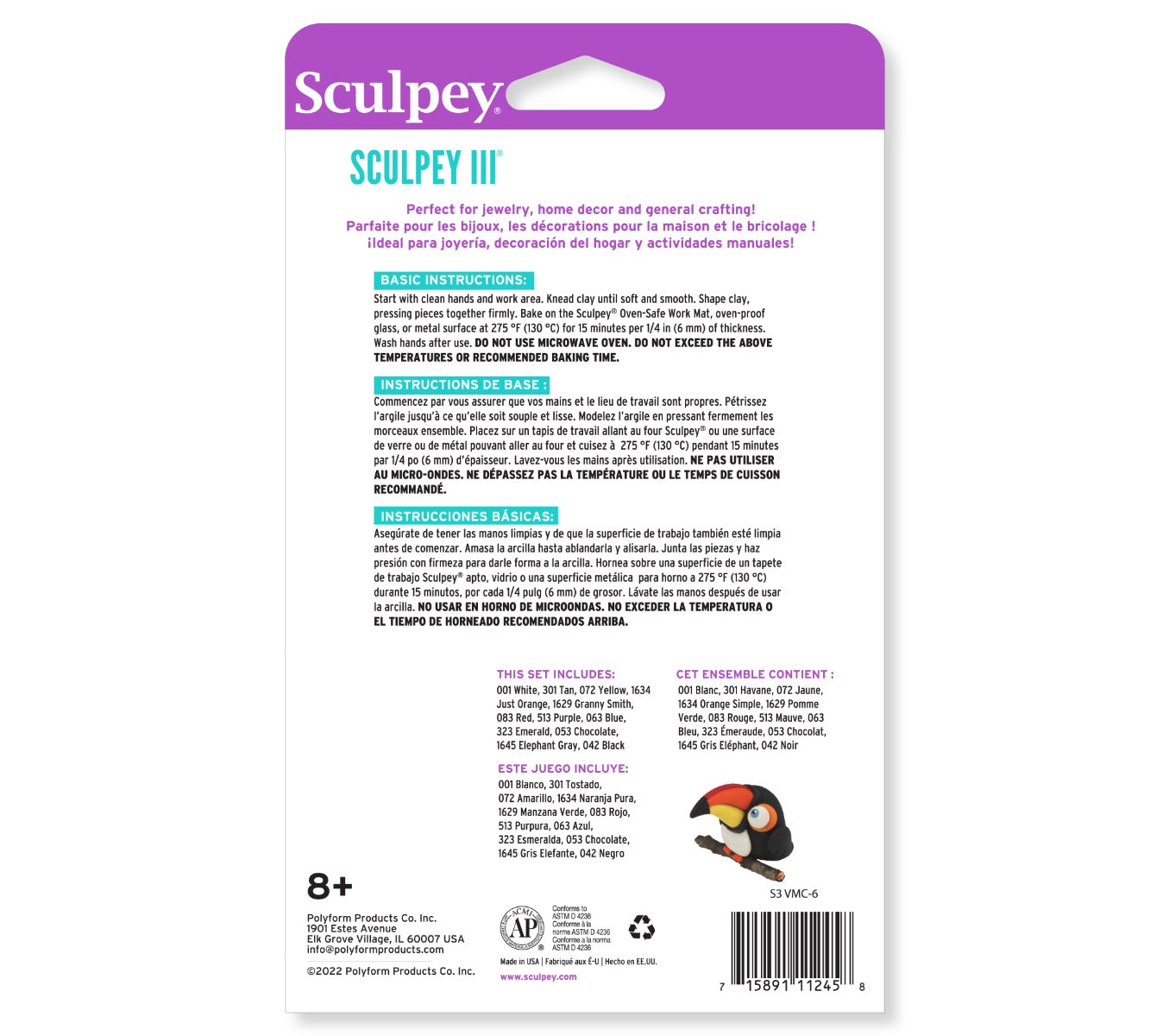 Sculpey III Polymer Clay 042 Black 