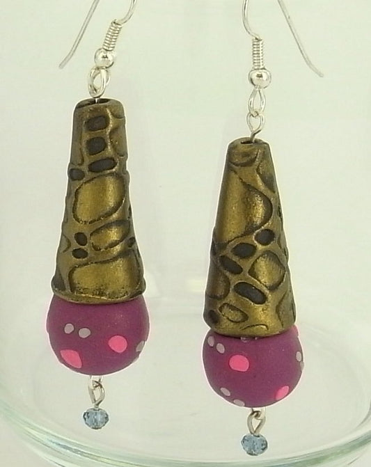 Sculpey Soufflé Faux Metal Bead Cap Earrings