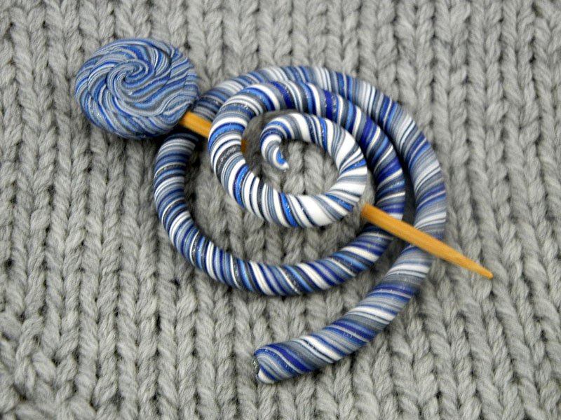 Premo Spiral Shawl Pin and Stick